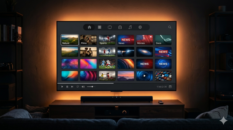 Kodi PVR IPTV Simple Client configuratie scherm met instellingen op tv