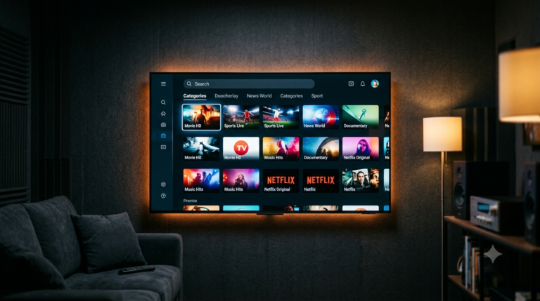 Smart IPTV activatie scherm met code invoerveld op Smart TV