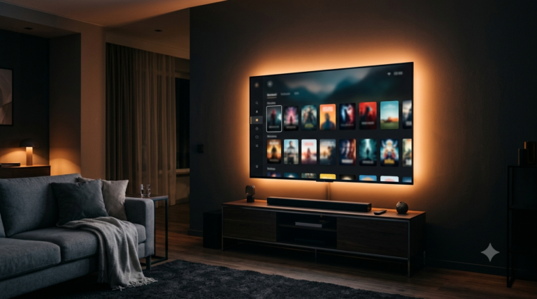 MyTV Online 3 app interface met kanaaloverzicht op Smart TV scherm